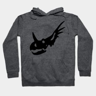 Styracosaurus skull - black Hoodie